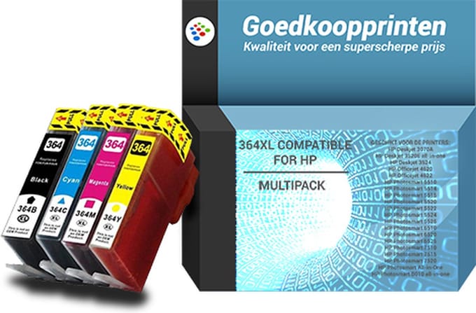Huismerk HP 364XL Inkt cartridges 4-Kleuren Multipack (84 ml)