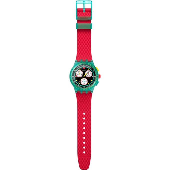 Swatch New Chrono Plastic SUSG409 Neon Emerald Chrono Horloge