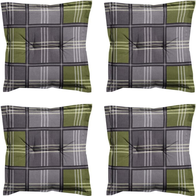 Madison - Zitkussen Patchy olive - Ca. 50x50 cm - Set van 4