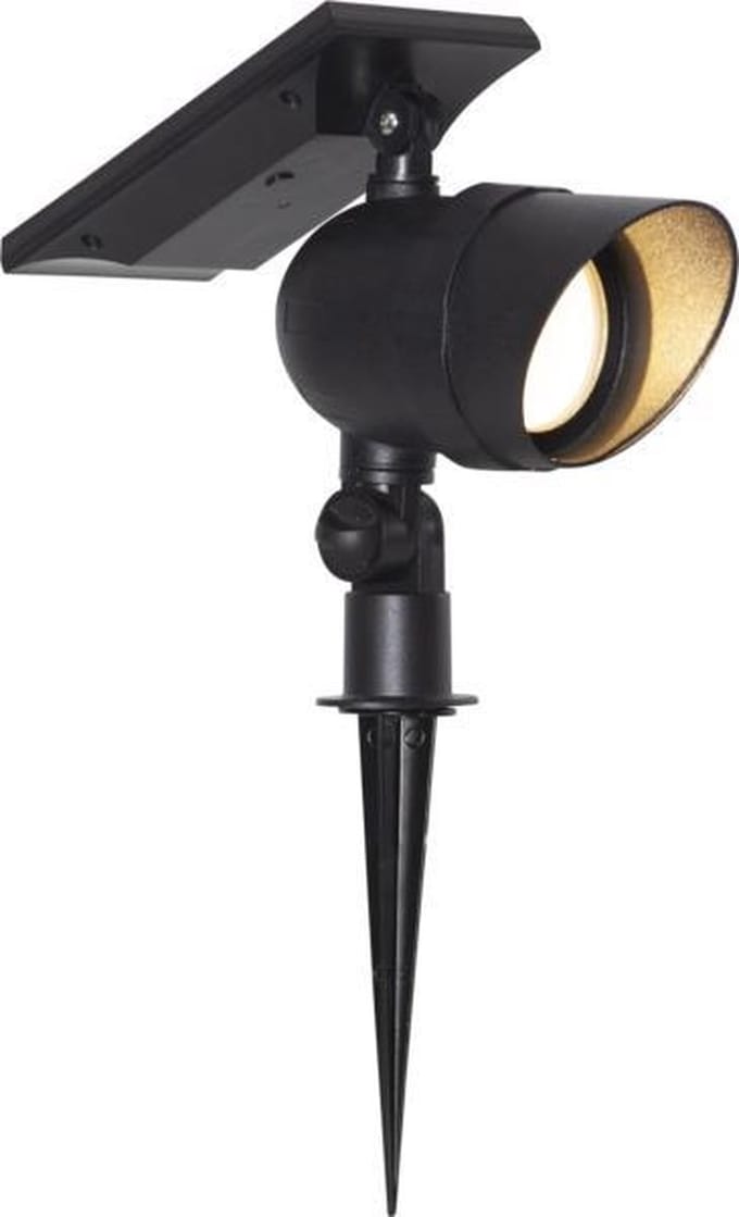 RTM Lighting Solar Prikspot -Zwart -Warm Wit -21CM -Zonne-Energie