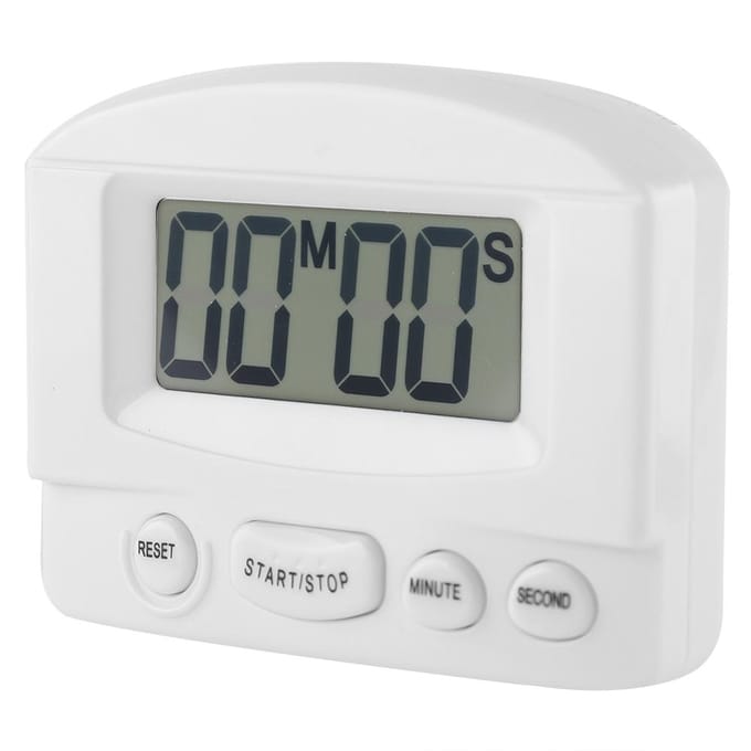 Draagbare Digitale Klok Afteltimer Groot LCD-scherm Keukengebruik (Wit) gray
