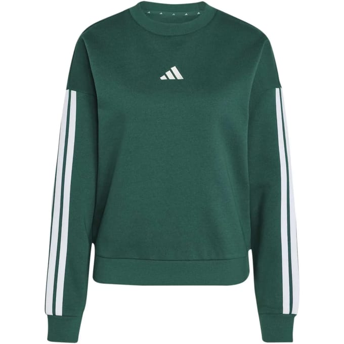 Adidas Essentials 3 Stripes Fleece Sweatshirt Groen XS Vrouw