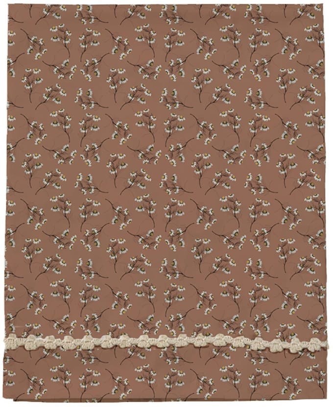Mies & Co Toddler Laken - Daisies - Mocha Mousse Brown - 110 x 140 cm