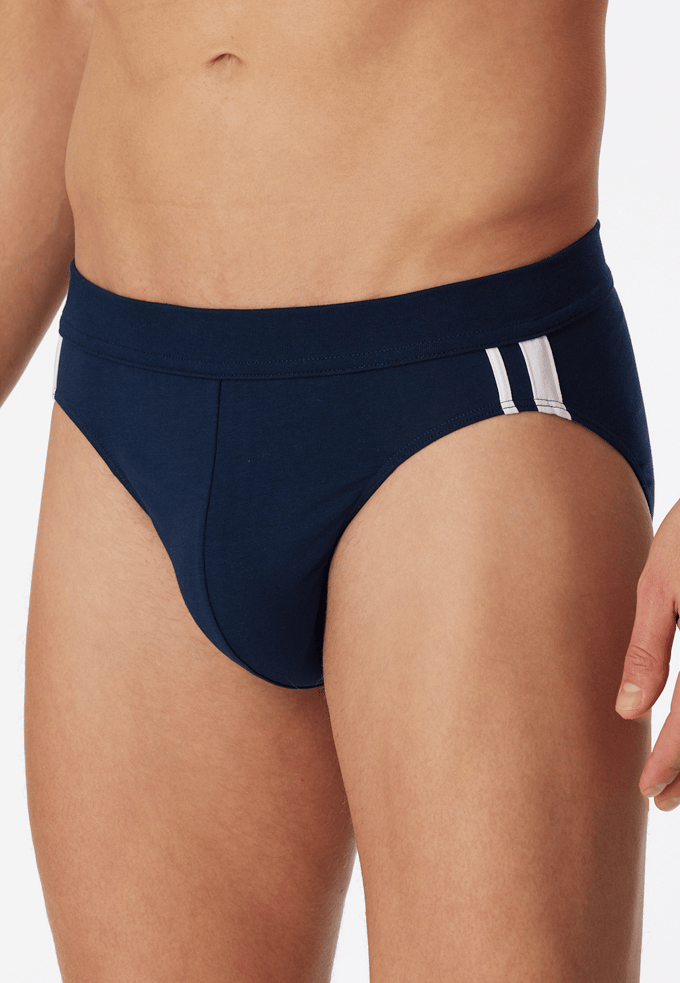 SCHIESSER 95/5 Stretch rio slips (3-pack) - zwart - blauw en grijs