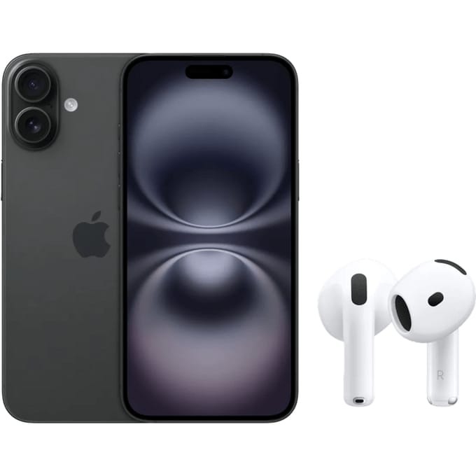 Apple iPhone 16 128GB Zwart + AirPods 4 Active Noise Cancellation