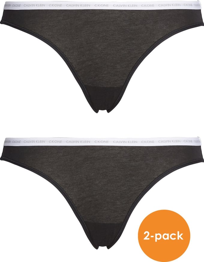 Calvin Klein dames CK ONE Cotton slips (2-pack) - zwart