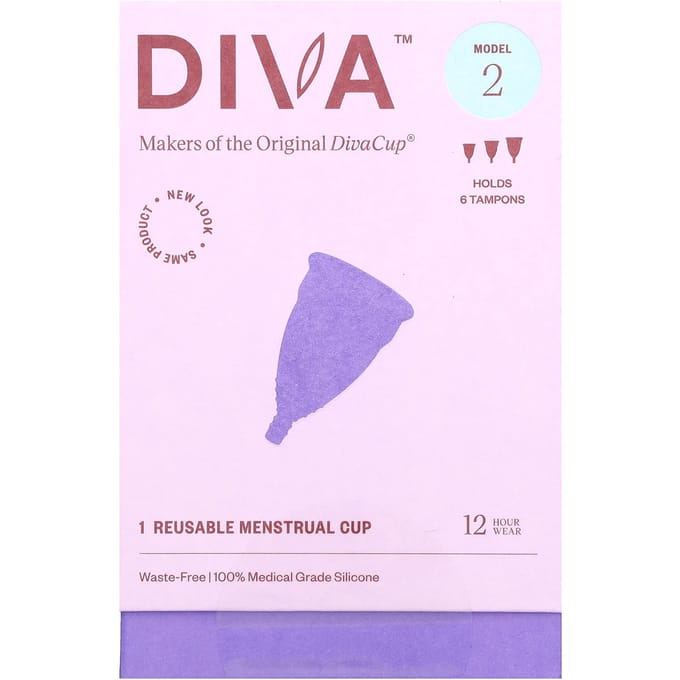 Diva International, DivaCup, Modèle 2, 1 coupe menstruelle réutilisable purple