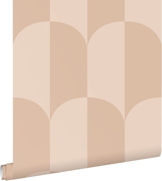 ESTAhome behang art deco bogen poederroze - 50 x 900 cm - 139994