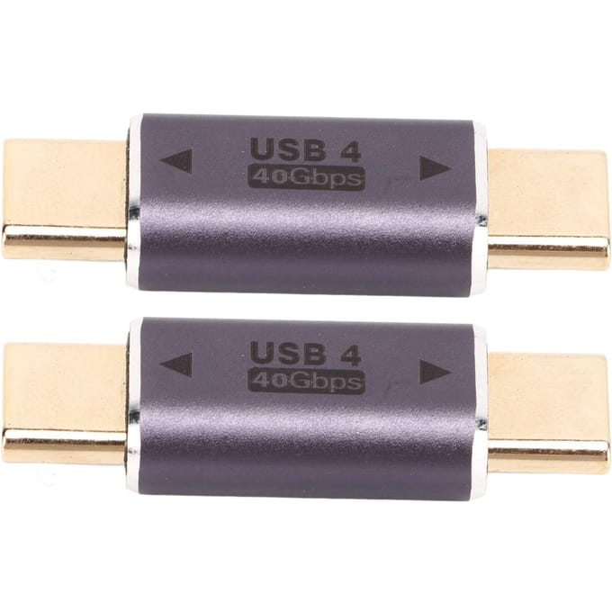 2 stuks Type C Mannelijk naar Type C Mannelijk Adapter 40Gbps 100W Rechte Mini USB C Adapter voor Laptop