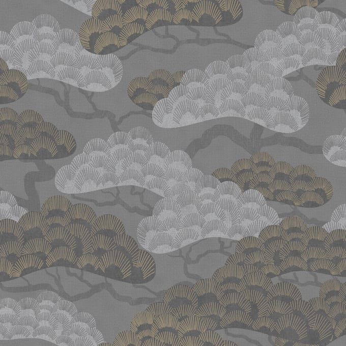 Dutch Wallcoverings - Elegance- tak/blad d.grijs - M644-19