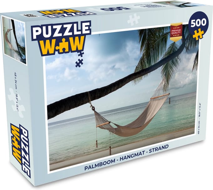 Puzzel Palmboom - Hangmat - Strand - Legpuzzel - Puzzel 500 stukjes