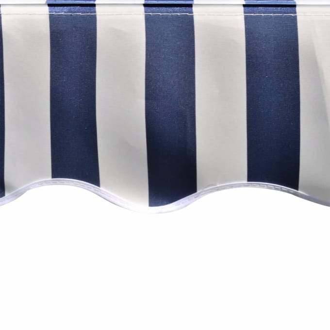 vidaXL - Vervangingsdoek - voor - luifel - 500x300 - cm - polyester - blauw - en - wit