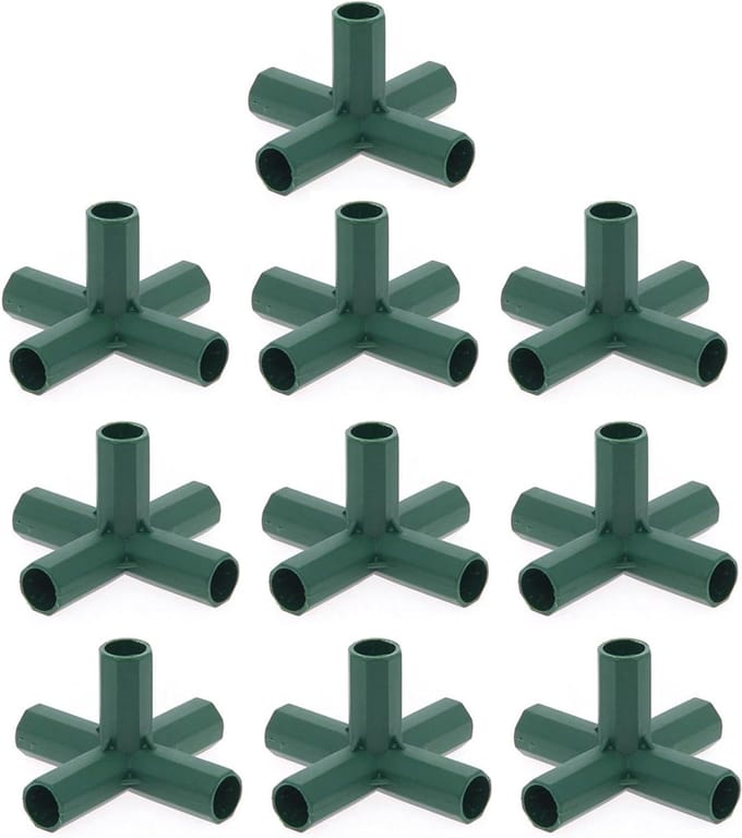 Tuinframe Aansluiting - Kas Connector - Stabiele Constructie Bouwen - Duurzaam PVC Materiaal - 16 mm Buis - Groen
