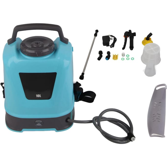 Pulvérisateur électrique bleu rechargeable à batterie de 10 L avec poignée black