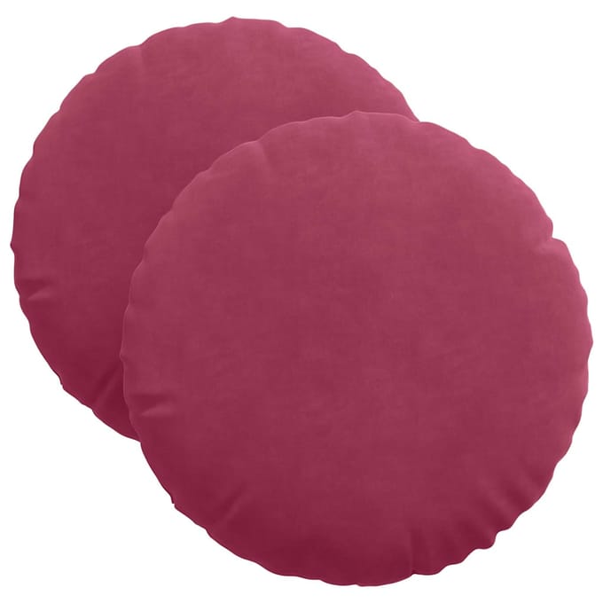 vidaXL - Zitkussens - 2 - pcs - Wijnrood - Ø - 40 - x - 13 - cm - Fluweel