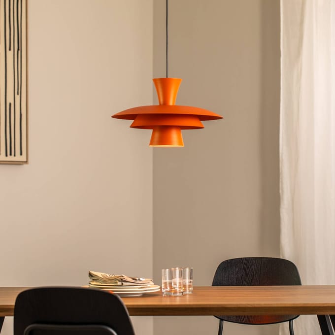 Luminex Hanglamp Plato, oranje, metaal, Ø 38 cm, E27