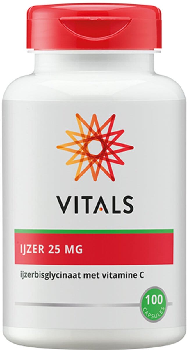 Vitals - IJzer 25 mg met Vitamine C - 2 x 100 capsules - Voordeelverpakking