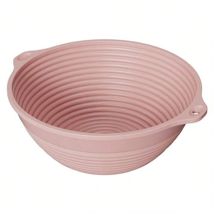 Panier de Fermentation en Silicone, Bol de Fermentation de Pâte pour Cuisson au Four, Panier de Fermentation de Pain Pliable Haute Température Grande Capacité rose