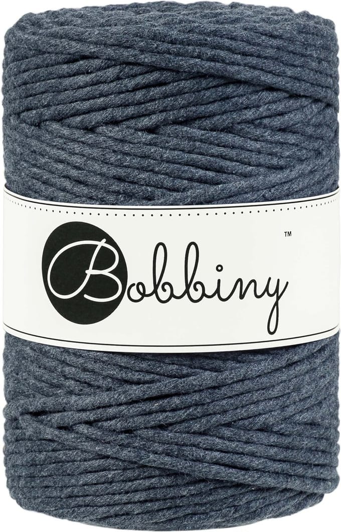 Bobbiny - Macramé - 5mm - Charcoal - Klos 100 meter