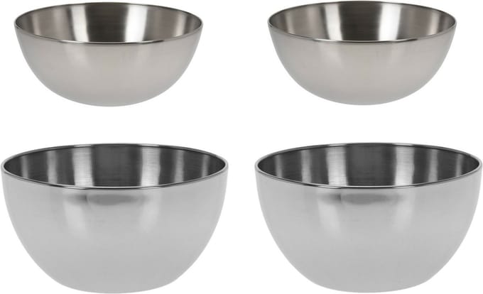 Excellent Houseware voedsel serveerschalen - Set 6x - RVS - D24/D13 cm
