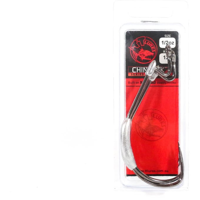 Tackle Tactics TT ChinlockZ verzwaarde wormhaak 1/2 oz 12/0 2/pack (5430) black