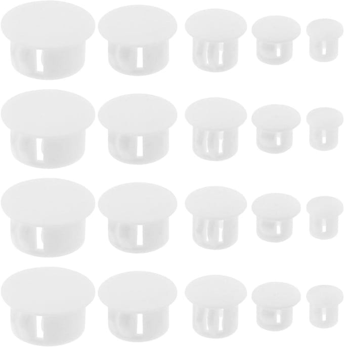 Gatpluggen Set - Afsluitdoppen - Gaten Afwerken - Verschillende Maten - 100 Stuks - Wit