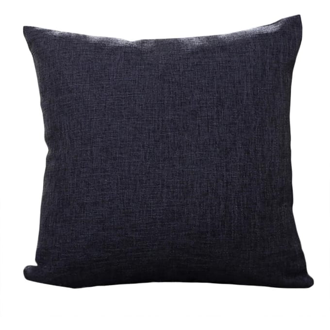 Housse de Coussin Décorative Couleur Unie 45x45cm Polyester Housse de Coussin Voiture Canapé Maison Coussin de Taille Décoration Housse de Coussins noir