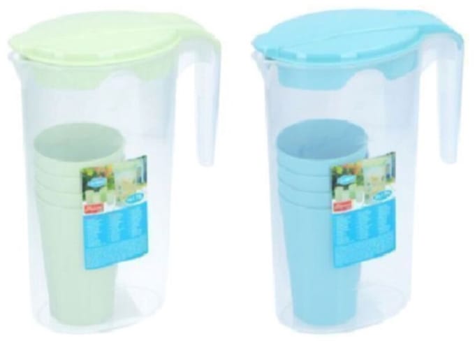 Kan Met Bekers 1,75L/300ml 10x20x22cm