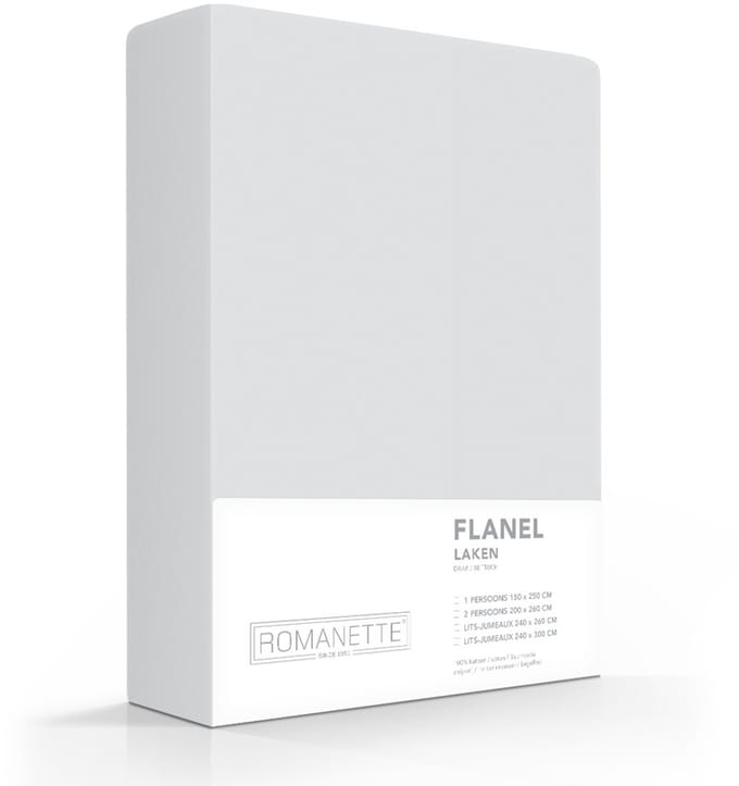 Romanette Laken Flanel Silver - 240 x 260 cm - [Grijs]