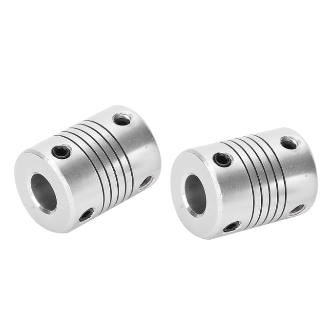 2 Stuks Askoppeling Flexibele Encoder Aluminiumlegering Koppeling Stappenmotor DIY 3D Printer 5x8mm white