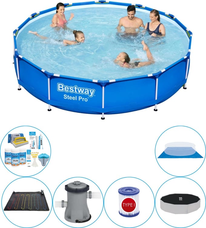 Zwembad Combinatie Deal - Steel Pro Rond 366x76 cm