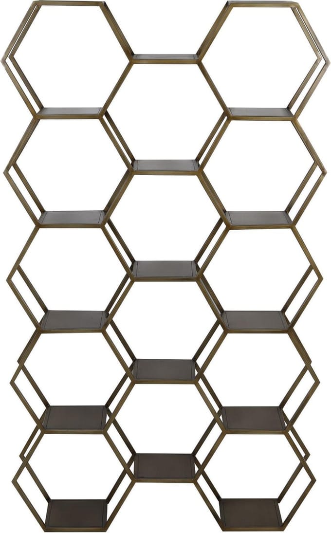 Light & Living Kast open 100x24,5x179 cm HUAL antiek brons