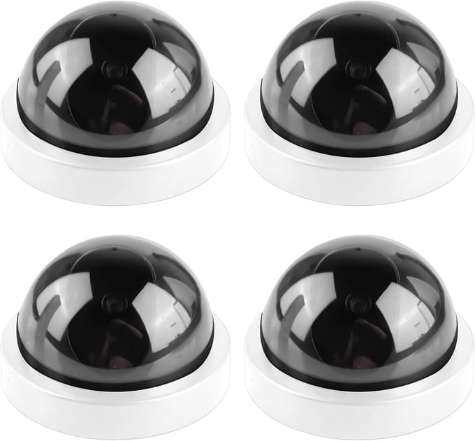 Dummy Camera Set - Nep Camera Beveiligingscamera - Beveiliging Verhoging - Knipperende LED - 4 stuks - Wit