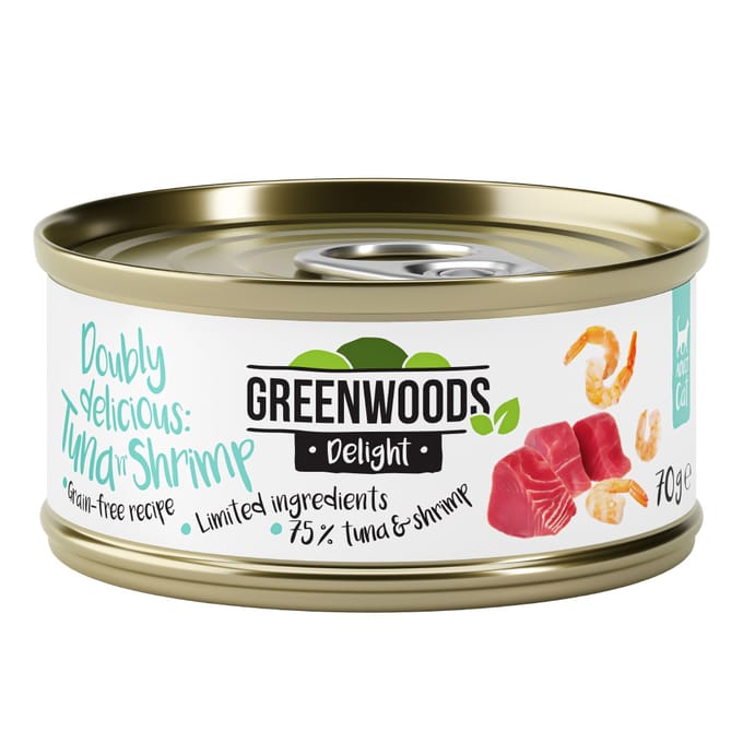 Greenwoods Delight tonijn met garnalen 24 x 70 g
