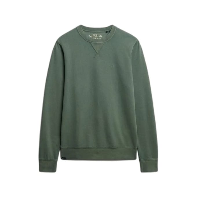 Sweater Superdry groen slim fit ronde hals