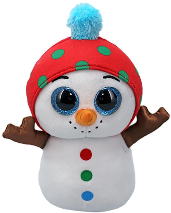 Ty knuffel Beanie Boo kerst sneeuwpop pluche 15cm speelgoed.