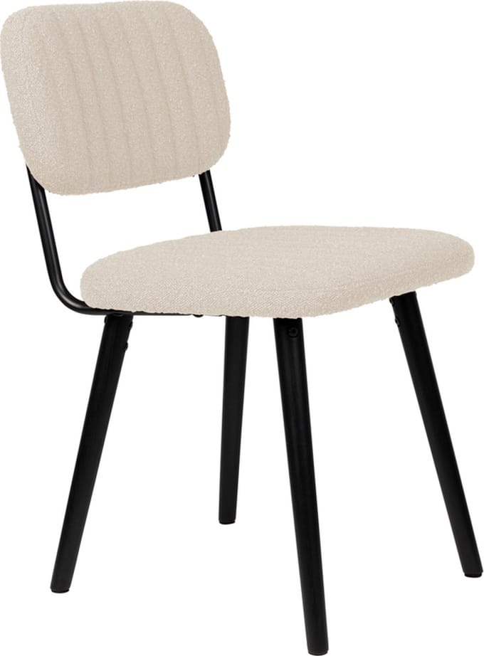 Housecraft Living Jake Eetkamerstoel Bouclé Off-White/ Wit