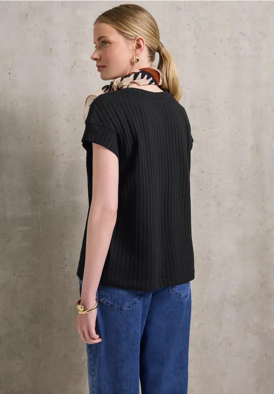 Shirt met geribde structuur