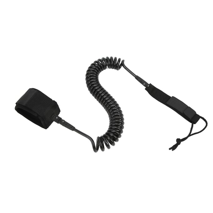 Leash de Surf TPU Haute Élasticité Noir Réglable Enroulé Corde de Jambe de Surf pour Planches à Pagaie black