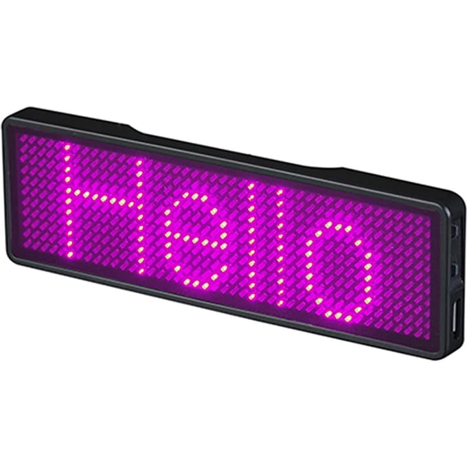 Badge Nominal LED Professionnel Rechargeable Écran Électronique LED pour Entreprise blue