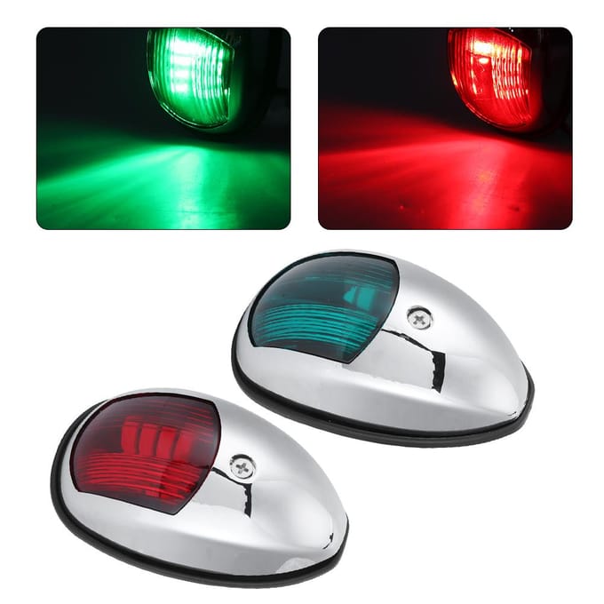 12V LED Marine Navigatielicht Waterdicht Groen Stuurboord Rood Bakboord Lamp Zijmontage voor 20m Boot gray