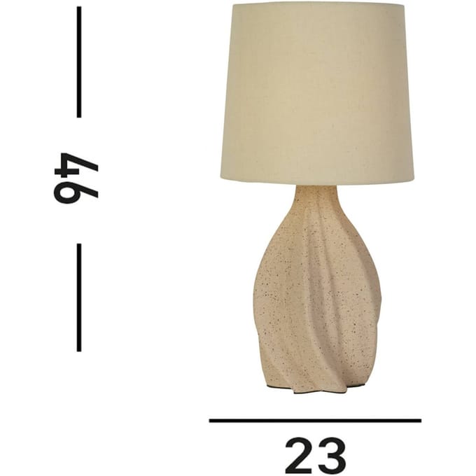 Searchlight Twist tafellamp, beige, hoogte 46 cm, textiel/keramiek