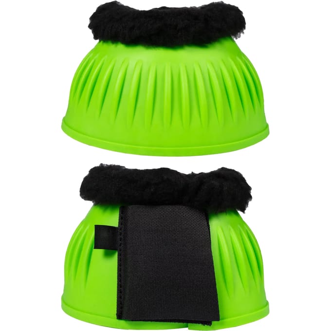 Rubberen paardenbellen met bont HKM Atlanta Neon