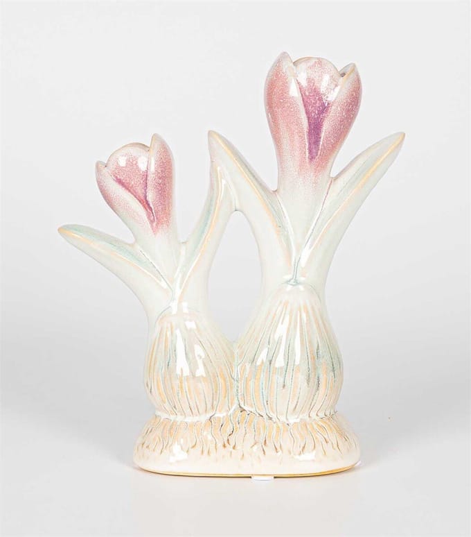 HomeBound by KY | Aardewerk tulpenvaas roze | tulpenvaas | 18,5x7x21,5cm