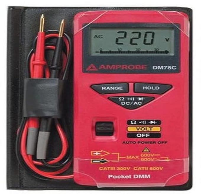 Digitale Zakmultimeter met Beschermhoes - Multimeter voor AC/DC Spanning en Continuïteitstest