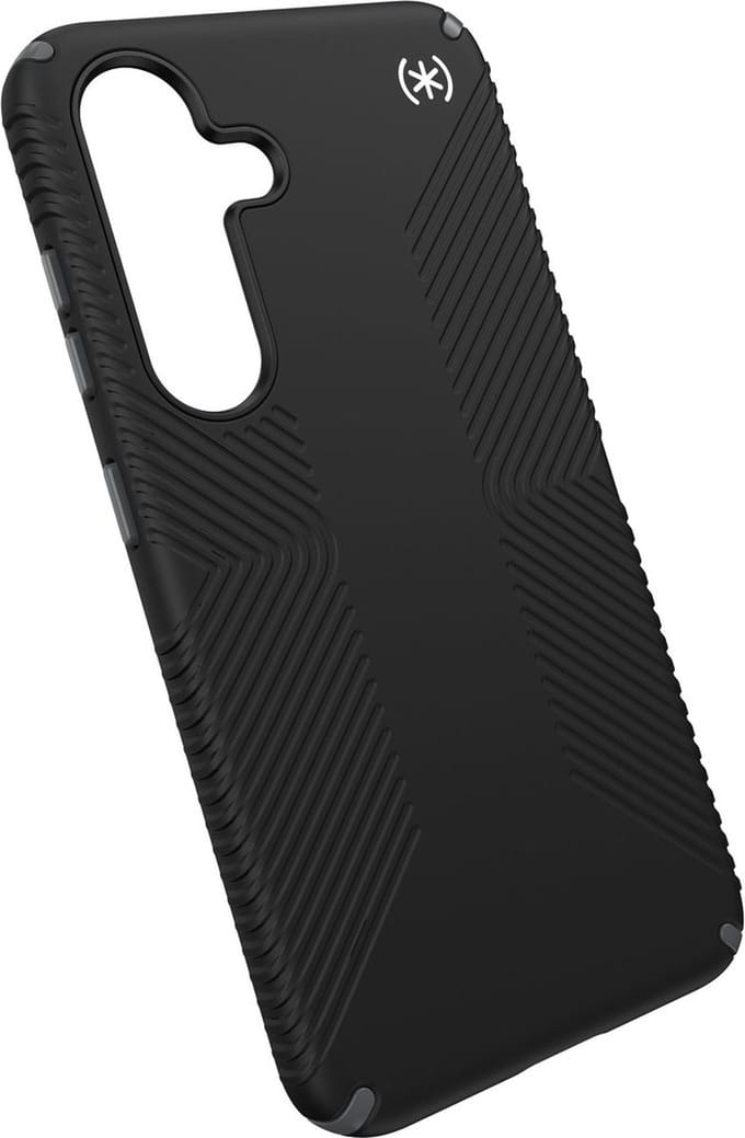 Speck hoesje geschikt voor Samsung Galaxy S24 Samsung Galaxy S25 - Ultieme Bescherming en Grip - Luxe Soft-touch Afwerking - Valbescherming gecertificeerd tot 4 meter - Microban Antibacterieel - Presidio2 Grip lijn - Zwart