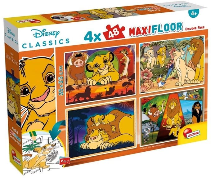 Puzzle MaxiFloor - Le Roi Lion - LISCIANIGIOCHI - 4 x 48 pieces - Des 4 ans