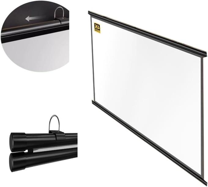 Projectorscherm - Filmscherm - Home Cinema - Handmatig Pull Down - 72 inch - Wit