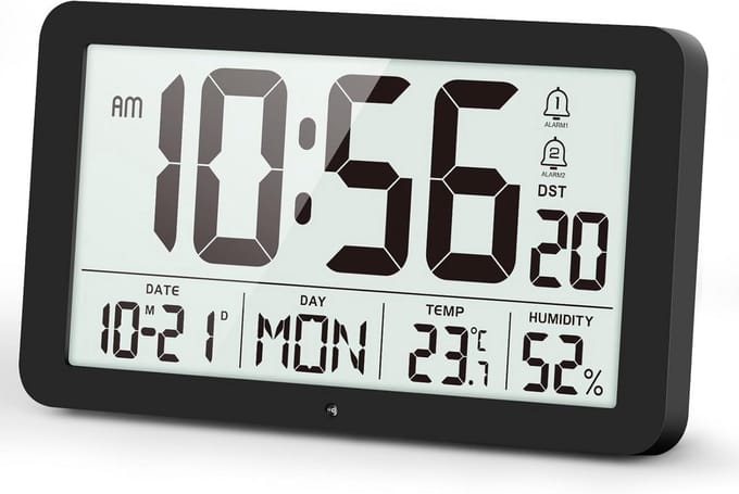 Digitale Wekker met Temperatuur, Vochtigheid en Autodimmer - USB & Batterijvoeding
