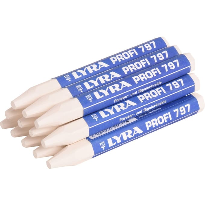 Lyra markeer krijt profi 797 wit 12 stuk